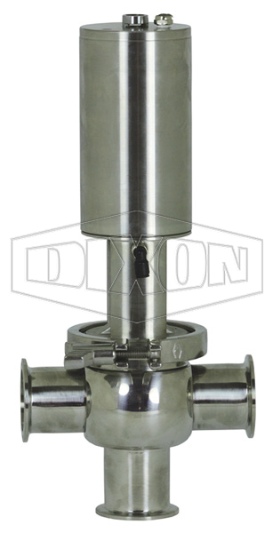 SV-Series Single Seat Hygienic Valve T Body Pneumatic Actuator Spring Return Air to Raise